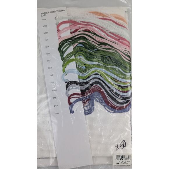 Disney Mickey Minnie Mouse Bride Groom Wedding Cross Stitch Kit New Damaged Pack - Picture 6 of 7